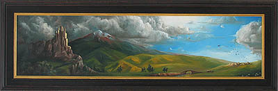 framed image of landscape artwork