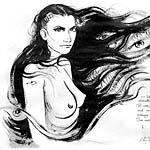 Charcoal drawing for Lovecraft Shadow Over Innsmouth