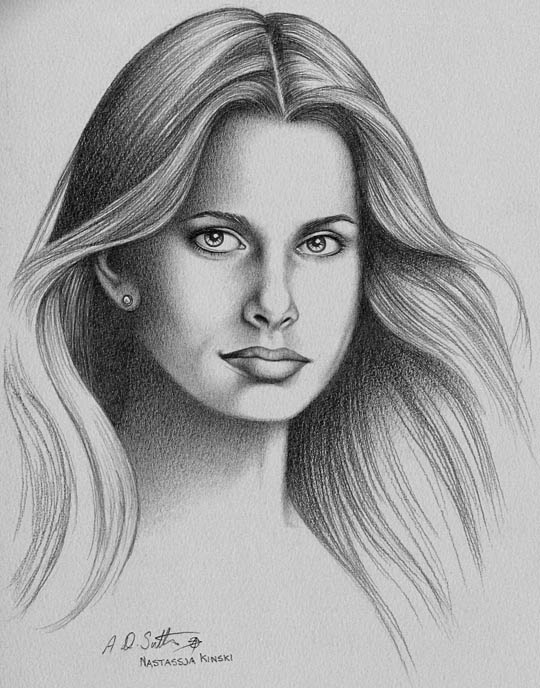 Pencil portrait of Nastassia Kinski