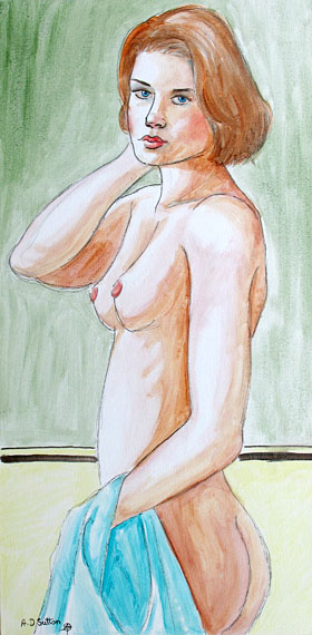 nude study in oil wash