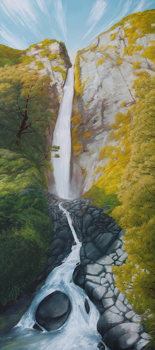 New Zealand Waterfall Landscape